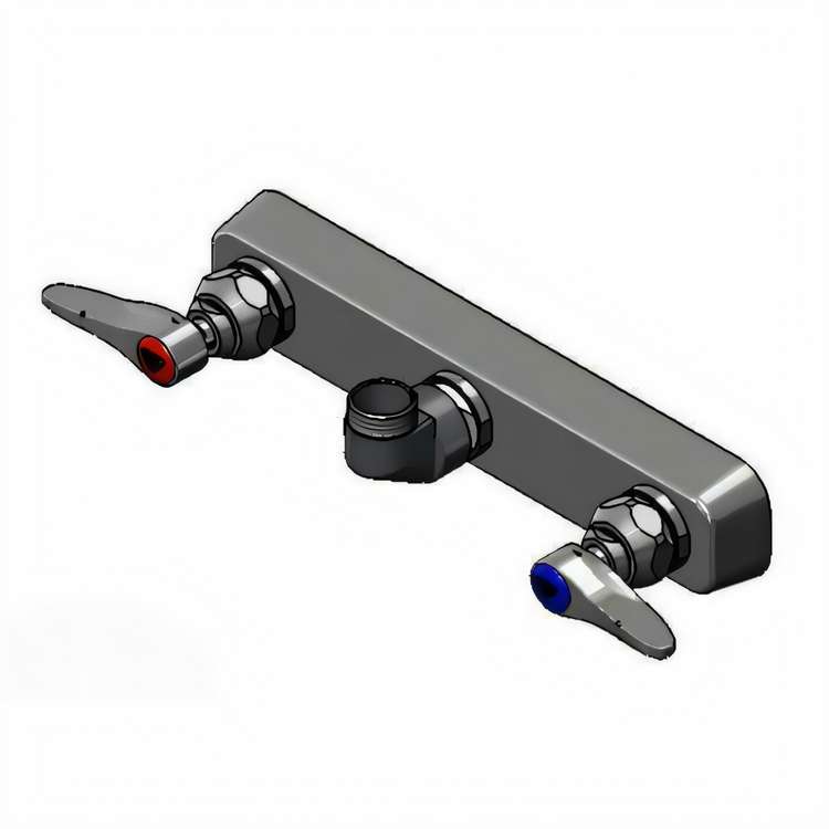 Product image #1 for T&S Brass 8-Inch Centers Wall Mount Workboard Mixing Faucet, Less Nozzle, Low Lead