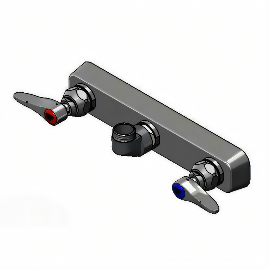 Product image #1 for T&S Brass 8-Inch Centers Wall Mount Workboard Mixing Faucet, Less Nozzle, Low Lead