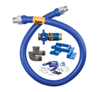 Dormont Blue Hose 1/2 Inch ID x 36 Inch Moveable Gas Connector Kit with Safety Quik Valve, 2 Elbows and Safety-Set Wheel Placement System
