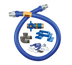 Thumbnail image #1 for Dormont Blue Hose 1/2 Inch ID x 36 Inch Moveable Gas Connector Kit with Safety Quik Valve, 2 Elbows and Safety-Set Wheel Placement System