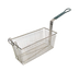 Thumbnail image #1 for Nickel-Plated Steel Floor Fryer Basket with Green Handle, Front Hook, 13-1/4 x 6-1/2 x 5-7/8 Inch