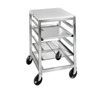 Single-Section Aluminum Bun Pan Rack Work Table with Poly Top, End Load, 5-Pan Capacity