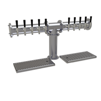 10-Faucet Countertop Pipe Tee Draft Dispensing Tower, Air-Cooled, Stainless Steel
