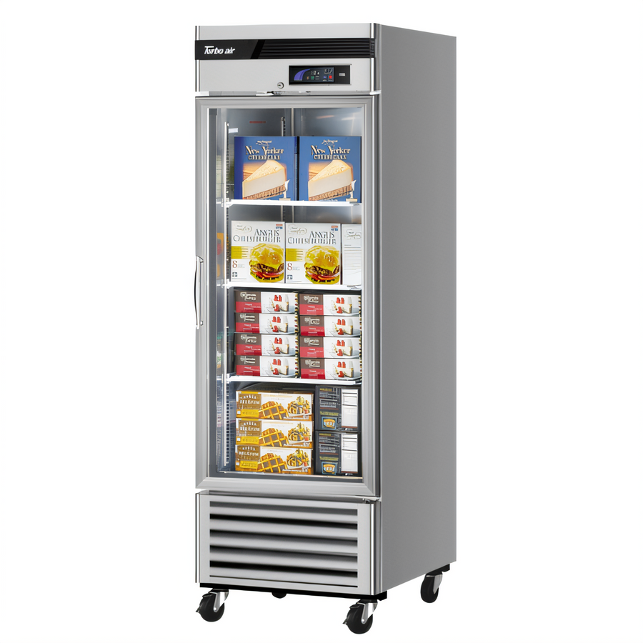 Product image #1 for Turbo Air Super Deluxe One-Section Glass Door Reach-In Freezer, 19.13 Cu. Ft., Bottom Mount, Self-Contained