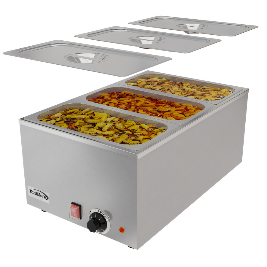 Product image #1 for KoolMore 3-Section Electric Countertop Food Warmer, 6 Qt. Per Pan