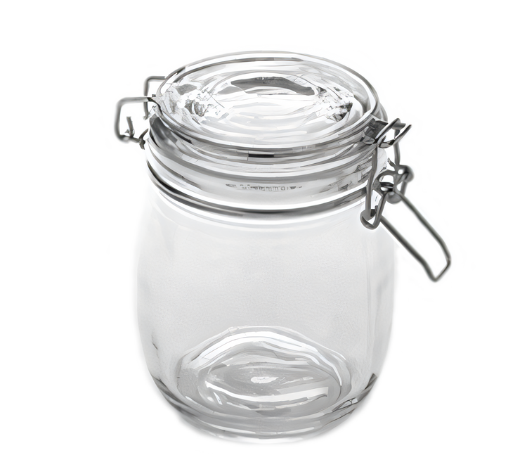 Product image #1 for 26 oz. Clear Glass Mason Jar Condiment Jar with Hinged Lid