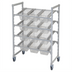 Thumbnail image #1 for Cambro Camshelving Premium 4-Tier Mobile Flex Station Unit with Divider Bars for Food Pans, 24 x 48 x 67 Inch, Speckled Gray