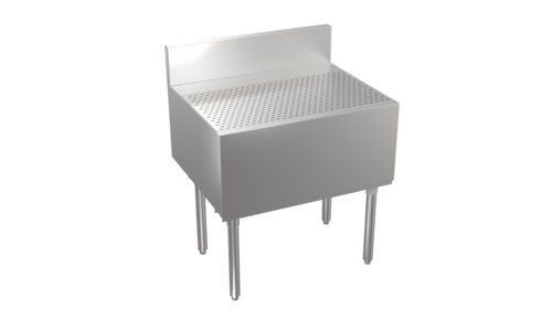 Product image #1 for Krowne Stadium Series Freestanding Stainless Steel Underbar Drainboard with 5-Inch Backsplash Return, 30"W x 29"D