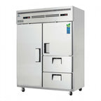 Thumbnail image #1 for Everest Refrigeration ESWQ2D2 Two-Section Dual-Temperature Reach-In Refrigerator/Freezer, 39/13 Cu. Ft., 1 Full Door, 1 Half Door, 2 Drawers