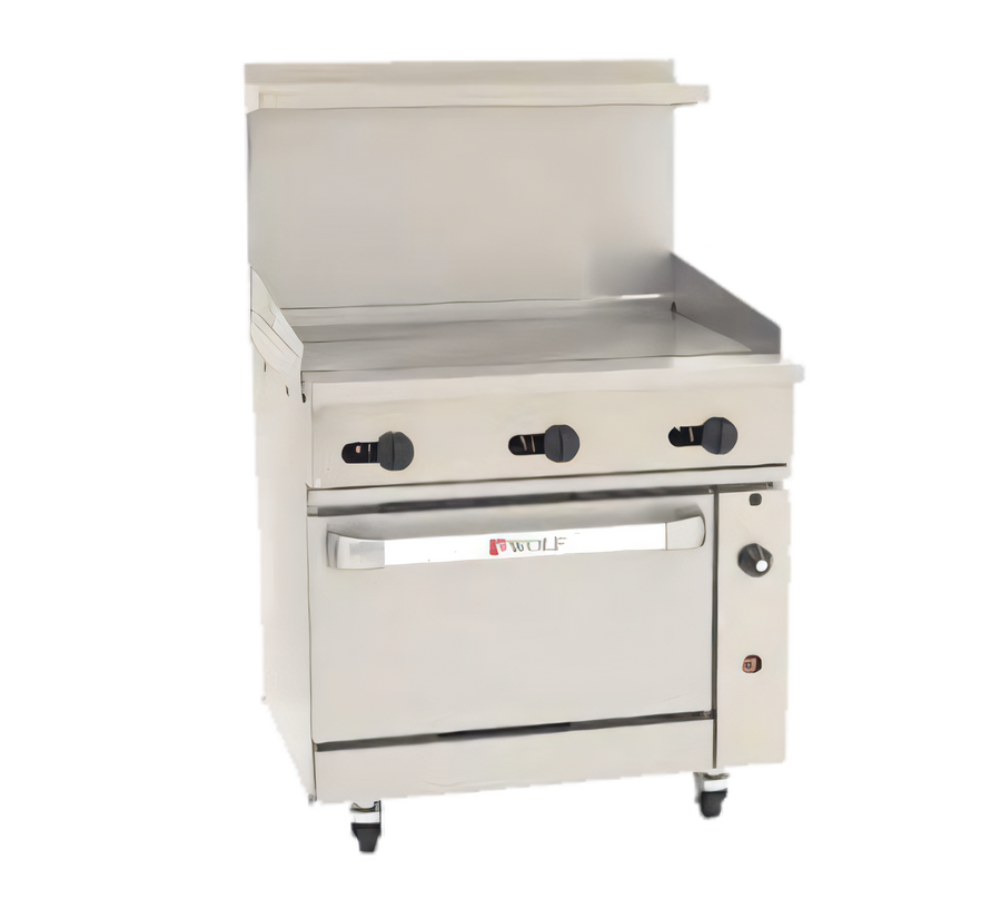 Product image #1 for Wolf Challenger XL 36-Inch Commercial Gas Range with Thermostatic Griddle and Convection Oven