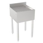 Thumbnail image #1 for Krowne Silver Series 18-GS18 18-Inch Freestanding Underbar Stainless Steel Drainboard, Embossed Top, 3-Inch Backsplash, 1-Inch Drain