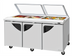 Thumbnail image #1 for Turbo Air Super Deluxe 72-5/8-Inch Three-Section Glass Lid Sandwich/Salad Prep Table, 18-Pan Capacity