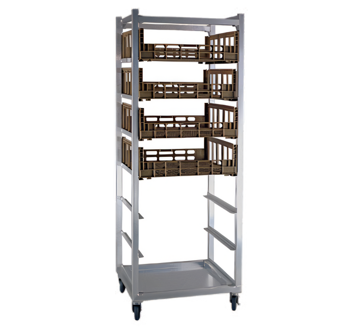 Product image #1 for Mobile Produce Crisper Rack for 7 Chill Baskets, Open-Sided Aluminum