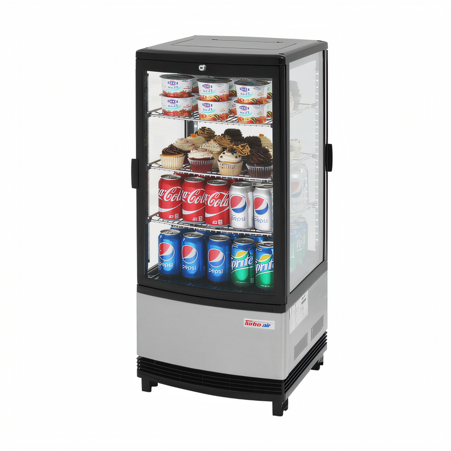 Product image #1 for Turbo Air Diamond Glass Pass-Through Countertop Refrigerated Display Case with 2 Hinged Glass Doors and 3 Shelves, 3.0 Cu. Ft.