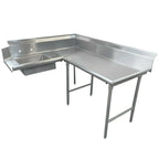 Thumbnail image #1 for Klinger's Trading DTS-3064L Corner Soiled Dishtable, Left-to-Right, 20 x 20 x 5 Pre-Rinse Sink, 59 x 64-Inch, 16-Gauge 304 Stainless Steel