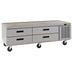 Thumbnail image #1 for Delfield Low Profile Refrigerated Equipment Stand, 80-1/4 Inch Wide, 4-Drawer, Side-Mounted Refrigeration