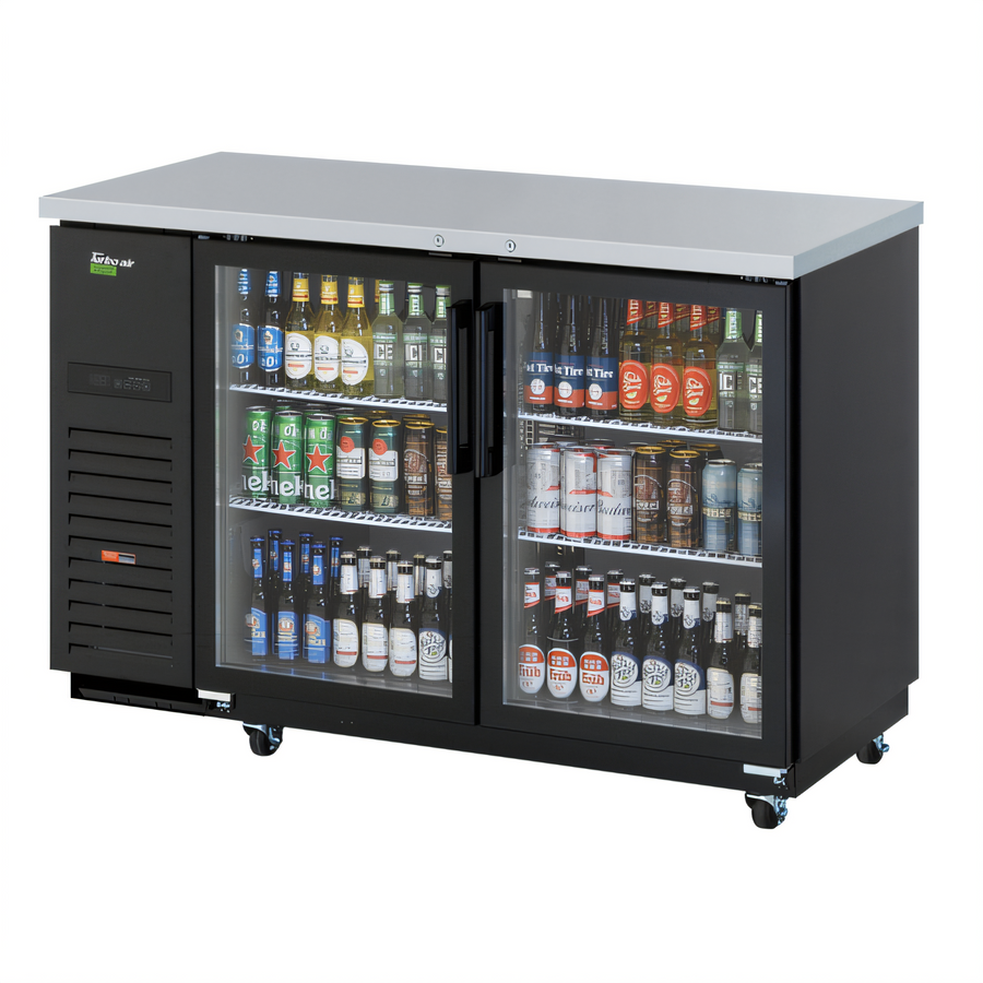 Product image #1 for Turbo Air Super Deluxe 2-Section Glass Door Back Bar Cooler, 19 Cu. Ft.