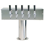 Thumbnail image #1 for Micro Matic USA DS-355-PSS 5-Faucet Countertop Air-Cooled T-Style Draft Beer Tower, Polished Stainless Steel