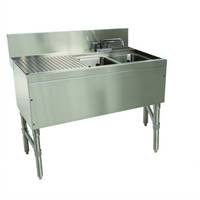 Advance Tabco Prestige Supreme 2-Compartment Underbar Sink Unit with Left Drainboard and Deck-Mount Faucet