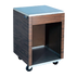 Thumbnail image #1 for 24-Inch Cherry Woodgrain Cashier Station with Stainless Steel Worktop, Open Base, and Casters