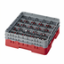 Thumbnail image #2 for Cambro Camrack Full Size 25-Compartment Glass Rack with 2 Extenders, Red