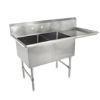 Thumbnail image #5 for John Boos 2B184-1D18R 2-Compartment Stainless Steel Sink with Right Drainboard, 18-Inch Bowls, 16-Gauge Top, 10-Inch Backsplash