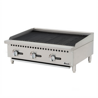 Migali Competitor Series C-CR36 Countertop Natural Gas Char-Rock Charbroiler, 36-Inch