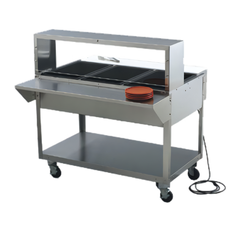 Product image #1 for ServeWell Single-Deck Cafeteria Breath Guard with Acrylic Panel, 61-1/4 Inch Wide
