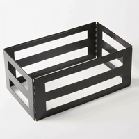 American Metalcraft Full-Size Collapsible Iron Serving Crate, Black Powder-Coated