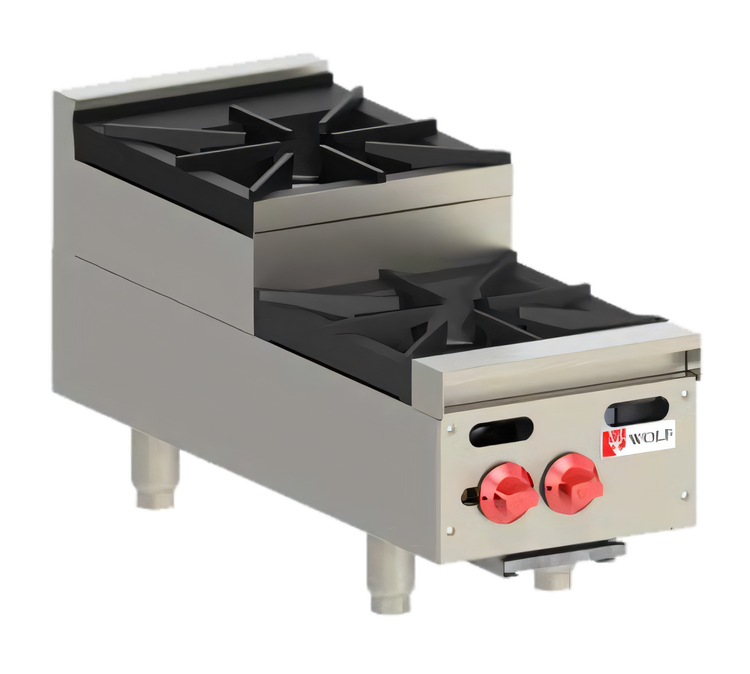 Product image #1 for Achiever 12-Inch Gas Countertop Hot Plate, 60,000 BTU, with 1 Open Burner and 1 Step-Up Burner