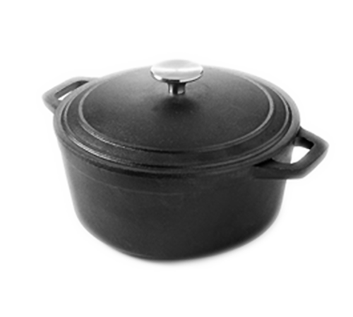 Product image #1 for American Metalcraft Round Cast Iron Casserole Dish with Handles and Lid, 4 Qt.