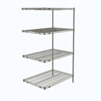 Thumbnail image #1 for Metro Super Erecta AN536C 4-Shelf Add-On Wire Shelving Unit, 36"W x 24"D x 63"H, Chrome Plated