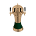 Thumbnail image #1 for Roma Single-Column Countertop Glycol-Cooled 4-Faucet Draft Beer Tower with Gold-Tone Brass Body and Green Ceramic Skirt