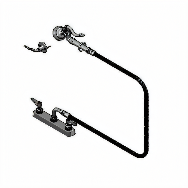 Product image #1 for T&S Brass Workboard Mixing Faucet with 68-Inch Hose and 1.15 GPM Angled Spray Valve