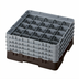 Thumbnail image #2 for Cambro Camrack Full Size 25-Compartment Glass Rack with 4 Soft Gray Extenders, Brown