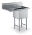 Thumbnail image #1 for Steel Works Stainless 1-Compartment Commercial Sink with Left Drainboard, 16 x 20 x 12 Inch Bowl
