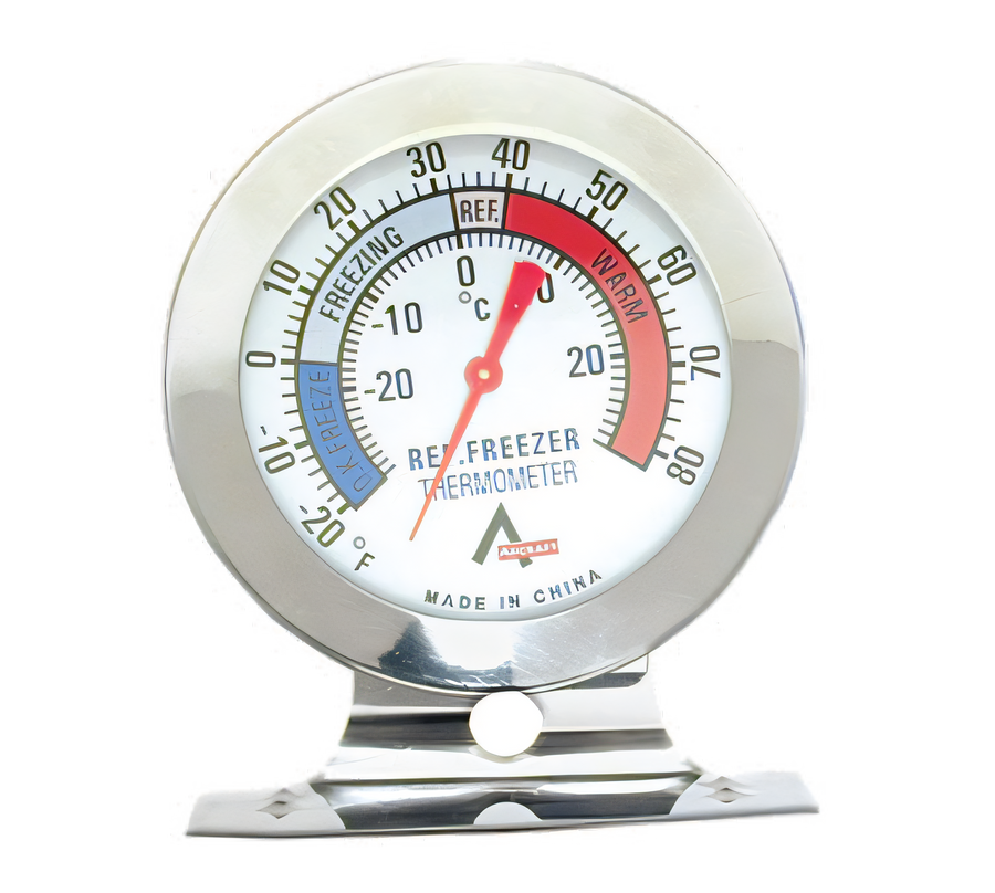 Product image #1 for Admiral Craft 3-Inch Round Dial Freezer & Refrigerator Thermometer with Stainless Steel Casing, Stand or Hang