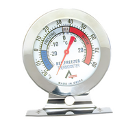 Admiral Craft 3-Inch Round Dial Freezer & Refrigerator Thermometer with Stainless Steel Casing, Stand or Hang