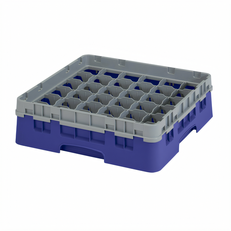Product image #2 for Camrack Full-Size 36-Compartment Glass Rack, 3-5/8-Inch Height, Navy Blue with Soft Gray Extender