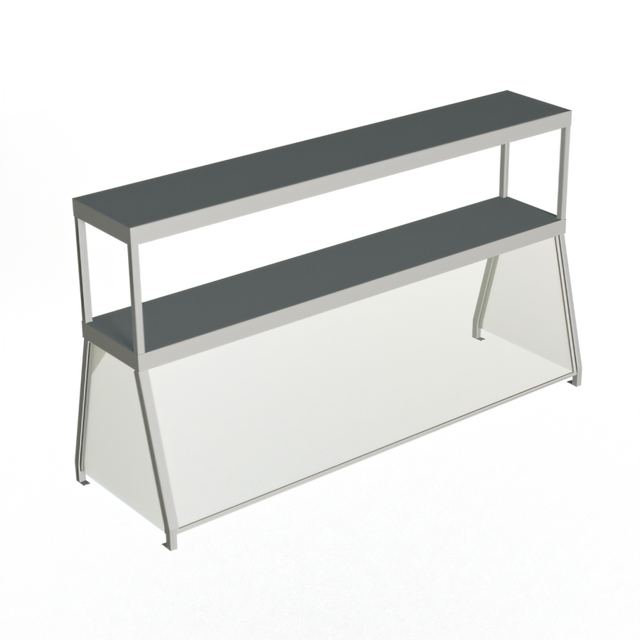 Product image #1 for Duke Foodshield Double Deck Deluxe Serving Overshelf with Tempered Glass Guard and Acrylic End Guards