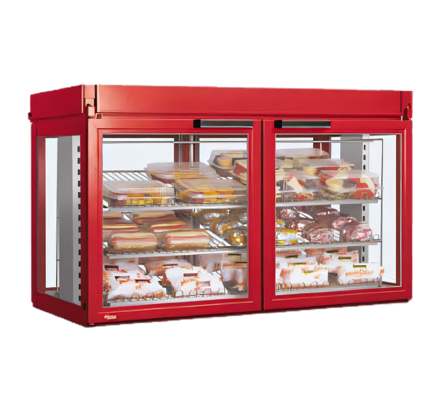 Product image #1 for Hatco Flav-R-Savor 48-Inch Large Capacity Non-Humidified Countertop Hot Food Merchandising Cabinet with 2 French Doors and 3-Shelf Rack