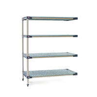 MetroMax 4 Open Grid Add-On Polymer Shelving Unit, 42 Inch W x 18 Inch D x 74 Inch H