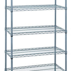 Thumbnail image #1 for Quantum WR86-1248GY-5 48"W x 12"D x 86"H Stationary Wire Shelving Starter Kit, 5 Shelves, Gray Epoxy Finish