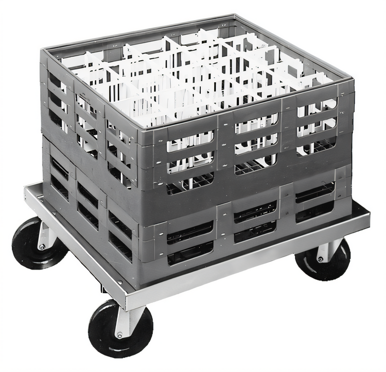 Product image #2 for Channel Manufacturing Aluminum Glass Rack / Milk Crate Dolly for One 20 x 20 Rack, 22 x 22 x 7.5 In.