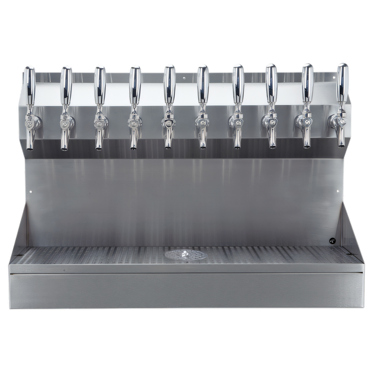 Product image #1 for Kronos Wall-Mounted 10-Faucet Glycol-Cooled Draft Tower with Glass Rinser and Drip Tray