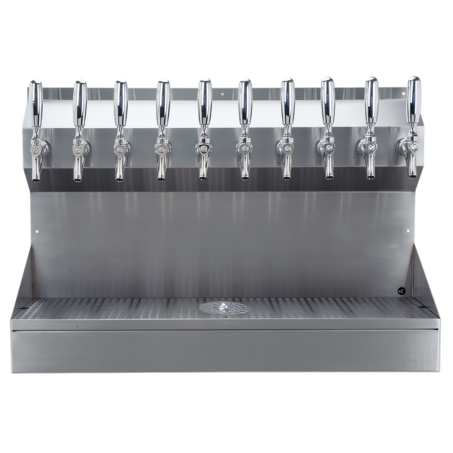 Product image #1 for Kronos Wall-Mounted 10-Faucet Glycol-Cooled Draft Tower with Glass Rinser and Drip Tray