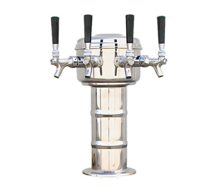 Product image #1 for Mini-Mushroom Countertop Air-Cooled Draft Beer Tower with 4 Faucets, Polished Stainless Steel