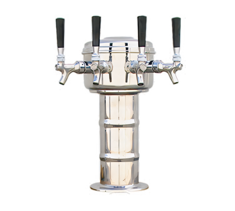 Product image #1 for Mini-Mushroom Countertop Air-Cooled Draft Beer Tower with 4 Faucets, Polished Stainless Steel