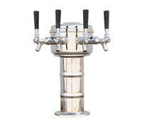 Mini-Mushroom Countertop Air-Cooled Draft Beer Tower with 4 Faucets, Polished Stainless Steel