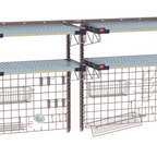 Thumbnail image #1 for Metro SmartWall SW-1872K4-45-SINK Double-Wide Two-Tier Wall-Mounted Sink Shelf Starter Kit, 4 All-Polymer Shelves, Metroseal Gray